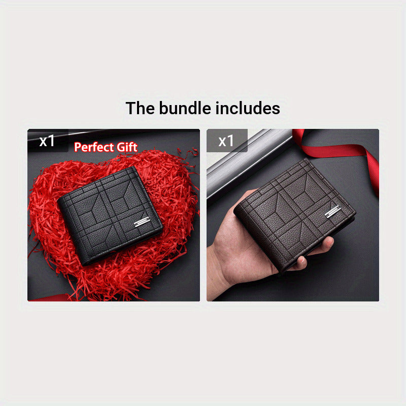 Men's PU Leather Wallet with Large Capacity & Multi-Card Slots Perfect Gift for Him