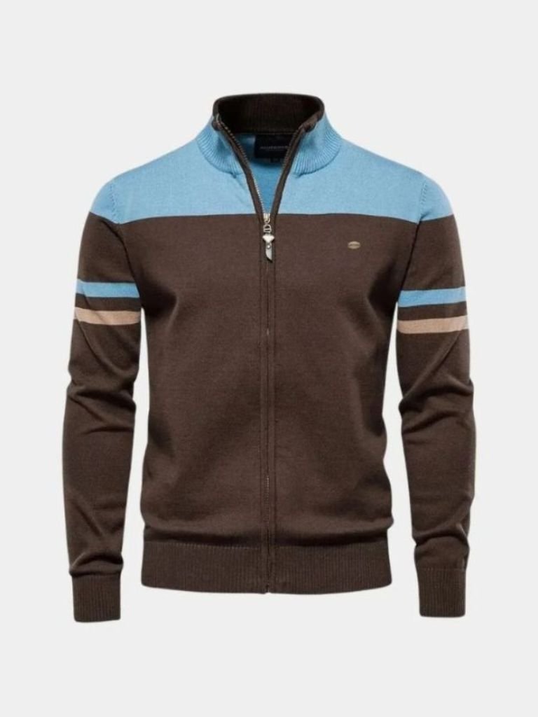 Cardigan Sweater Zipper Standing Collar Knitwear - Fayymont Co