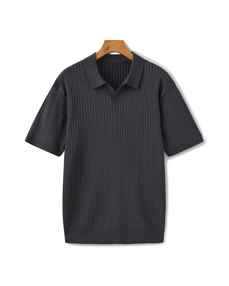 Ribbed Knit Polo – Fine Merino