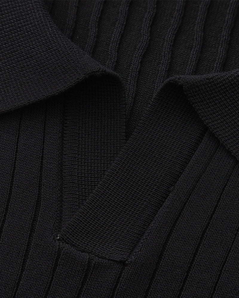 Ribbed Knit Polo – Fine Merino