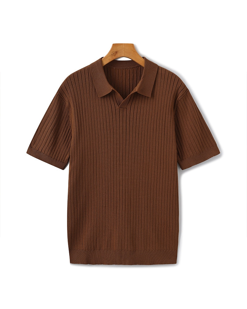 Ribbed Knit Polo – Fine Merino
