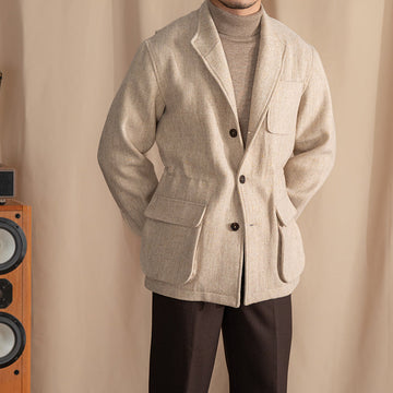 Eton Wool Tweed Herringbone Sport Coat