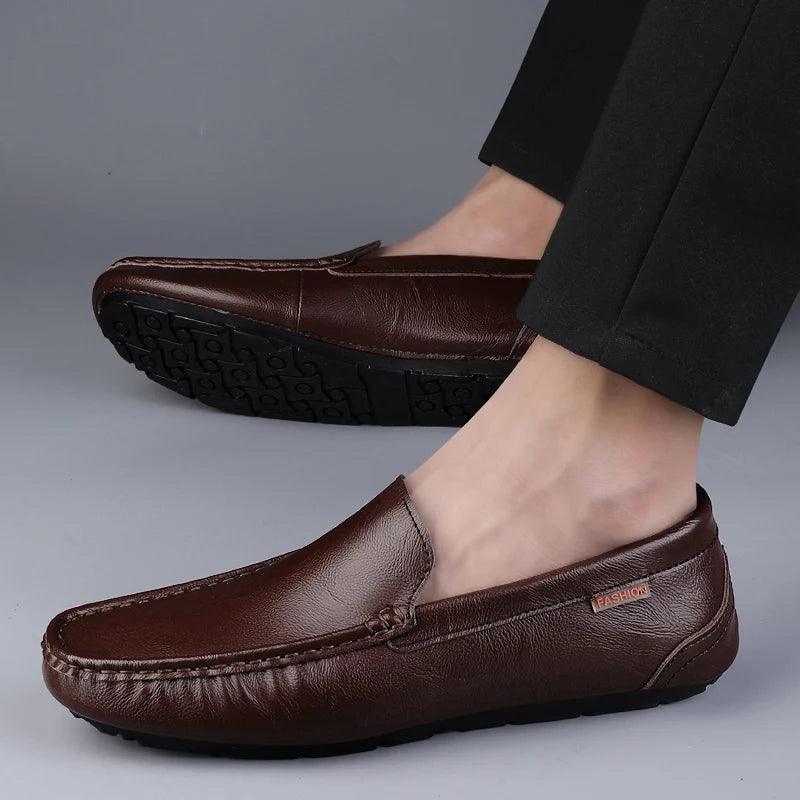Vittorio Men's Italian Leather Loafers | Luxury Slip-On Moccasins